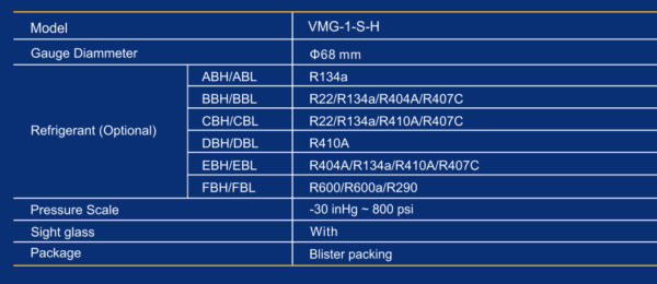 VMG-1-S-H مقياس فردي العالي لشحن مائع التبريد - Image 5